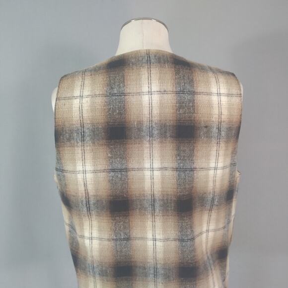 Neutral Territory Vest Men's Medium leather suede flannel Western Waistcoat - Picture 8 of 12